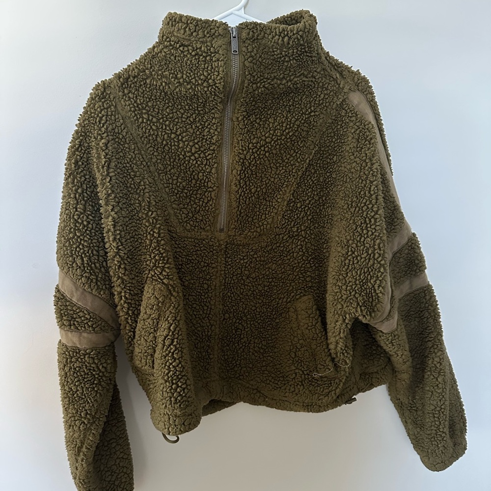 Free People Olive Teddy Jacket